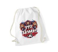 Hippowarehouse Retro Three Lions Champions of the World Football England Fan Drawstring Cotton School Gym Bag 37cm x 46cm, 12 litres