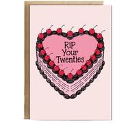 Hippowarehouse RIP your twenties cake Birthday Card A5 Personalised with envelope for him for her Funny Cards for Men and Women Blank inside option