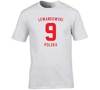 Hippowarehouse Robert Lewandowski 9 Polska Unisex Short Sleeve t-Shirt (Specific Size Guide in Description) White