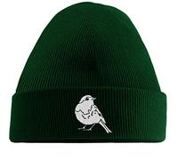 Hippowarehouse Robin Embroidered Beanie Hat Bottle Green