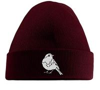 Hippowarehouse Robin Embroidered Beanie Hat Maroon