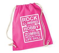 Hippowarehouse Rock climbing it's not a hobby it's a zombie apocalypse life skill Drawstring Cotton School Gym Bag 37cm x 46cm, 12 litres