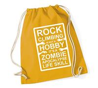 Hippowarehouse Rock climbing it's not a hobby it's a zombie apocalypse life skill Drawstring Cotton School Gym Bag 37cm x 46cm, 12 litres