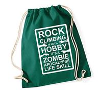 Hippowarehouse Rock climbing it's not a hobby it's a zombie apocalypse life skill Drawstring Cotton School Gym Bag 37cm x 46cm, 12 litres