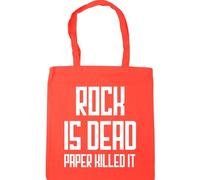 Hippowarehouse Rock is Dead. Paper Killed it Tote Shopping Gym Beach Bag 42cm x38cm, 10 litres