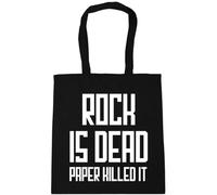 Hippowarehouse Rock is Dead. Paper Killed it Tote Shopping Gym Beach Bag 42cm x38cm, 10 litres