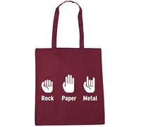 Hippowarehouse Rock Paper Metal Tote Shopping Gym Beach Bag 42cm x38cm, 10 litres