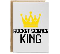 Hippowarehouse Rocket science king Personalised Card A6 with envelope for him for her Funny Cards for Men and Women Blank inside option