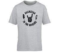 Hippowarehouse Rockstar in The Making Kids Children's Short Sleeve t-Shirt Grey