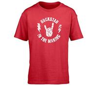 Hippowarehouse Rockstar in The Making Kids Children's Short Sleeve t-Shirt Red