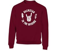 Hippowarehouse Rockstar in The Making kids children's unisex jumper sweatshirt pullover Maroon