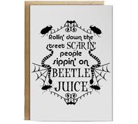 Hippowarehouse Rollin' Down The Street Scarin' People Sippin' On Beetle Juice Personalised Card A6 with envelope for him for her Funny Cards for Men and Women Blank inside option