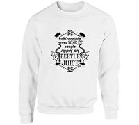 Hippowarehouse Rollin' Down The Street Scarin' People Sippin' On Beetle Juice Unisex Jumper Sweatshirt Pullover (Specific Size Guide in Description) White