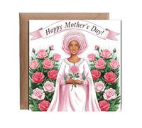 Hippowarehouse rose garden traditional african mothers day Personalised Card. 15cm x 15cm with envelope for him for her Funny Cards for Men and Women Blank inside option