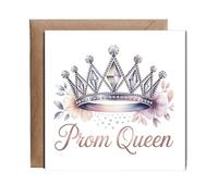 Hippowarehouse rose gold prom queen floral crown Personalised Card. 15cm x 15cm with envelope for him for her Funny Cards for Men and Women Blank inside option