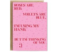Hippowarehouse Roses are red im using my hand Personalised Card A6 with envelope for him for her Funny Cards for Men and Women Blank inside option