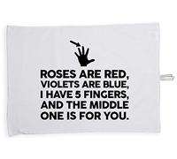 Hippowarehouse Roses are red, violets are blue, I have 5 fingers, and the middle one is for you. Tea Towel Eco Printed Dish Cloth Kitchen accessory 50cmx70cm 100% Cotton