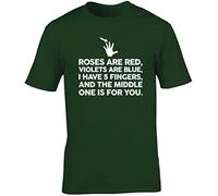 Hippowarehouse Roses are red, Violets are Blue, I Have 5 Fingers, and The Middle one is for You. Unisex Short Sleeve t-Shirt (Specific Size Guide in Description)