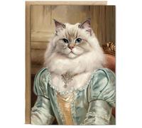 Hippowarehouse Royal Victorian ragdoll cat Personalised Card A5 with envelope for him for her Funny Cards for Men and Women Blank inside option