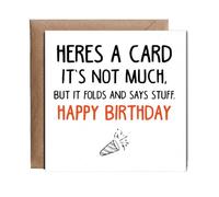 Hippowarehouse Rude Joke Birthday Card Its Not Much But it Says Stuff Personalised Card. 15cm x 15cm with envelope for him for her Funny Cards for Men and Women Blank inside option