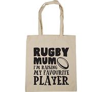 Hippowarehouse Rugby Mum I'm Raising My Favourite Player Tote Shopping Gym Beach Bag 42cm x38cm, 10 litres
