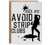 Hippowarehouse Rule #21 Avoid Strip Clubs Zombie Dancer Personalised Card A6 with envelope for him for her Funny Cards for Men and Women Blank inside option