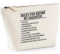 Hippowarehouse rules for dating my daughter printed make up cosmetic wash bag 18x19x9cm