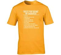 Hippowarehouse Rules for Dating My Daughter Unisex Short Sleeve t-Shirt (Specific Size Guide in Description) Gold