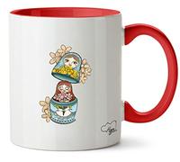 Hippowarehouse Russian Doll Babushka Matryoshka Mental Health Printed Mug Various Colour Options Ceramic Cup Kitchenware 11oz