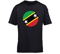 Hippowarehouse Saint Kitts and Nevis Flag Kids Children's Short Sleeve t-Shirt Black