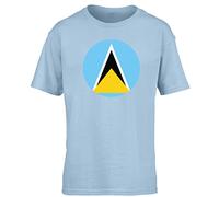Hippowarehouse Saint Lucia Flag Kids Children's Short Sleeve t-Shirt Light Blue