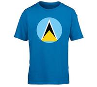 Hippowarehouse Saint Lucia Flag kids children's short sleeve t-shirt Sapphire Blue