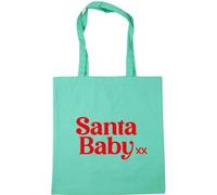 Hippowarehouse Santa Baby xx Classic Christmas Red for Her Tote Shopping Gym Beach Bag 42cm x38cm, 10 litres