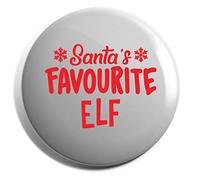 Hippowarehouse Santa's favourite elf Badge Various Sizes 38mm 50mm 75mm