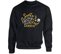 Hippowarehouse Santa's Helper AKA Retail Worker Unisex Jumper Sweatshirt Pullover (Specific Size Guide in Description) Black