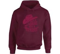 Hippowarehouse Save a horse, ride a cowboy #2 unisex Hoodie hooded top Large adult Maroon