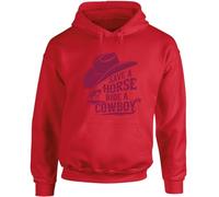 Hippowarehouse Save a horse, ride a cowboy #2 unisex Hoodie hooded top Large adult Red