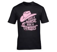 Hippowarehouse Save a Horse, Ride a Cowboy #2 Unisex Short Sleeve t-Shirt XXL Adult Black