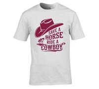 Hippowarehouse Save a Horse, Ride a Cowboy #2 Unisex Short Sleeve t-Shirt XXL Adult White