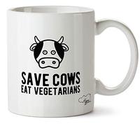 Hippowarehouse Save Cows eat Vegetarians Printed Mug Cup Ceramic 10oz