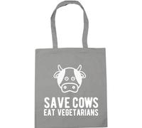 Hippowarehouse Save Cows eat Vegetarians Tote Shopping Gym Beach Bag 42cm x38cm, 10 litres