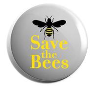 Hippowarehouse Save the bees Badge Various Sizes 38mm 50mm 75mm