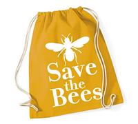 Hippowarehouse Save the bees Drawstring Cotton School Gym Bag 37cm x 46cm, 12 litres