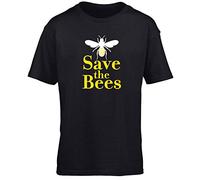 Hippowarehouse Save The Bees Kids Children's Short Sleeve t-Shirt Black