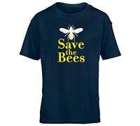 Hippowarehouse Save The Bees Kids Children's Short Sleeve t-Shirt Navy Blue