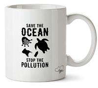 Hippowarehouse Save The Ocean Stop The Pollution Printed Mug Cup Ceramic 10oz