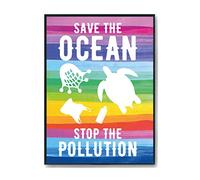 Hippowarehouse Save the ocean stop the pollution Printed Poster A4 Wall Art Design Classroom Room Gym Office Décor
