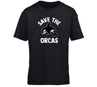 Hippowarehouse Save The Orcas Kids Children's Short Sleeve t-Shirt Black