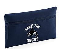 Hippowarehouse Save The Orcas Printed Pencil Case Desk Organiser College School University 21x14cm 0.5 litres