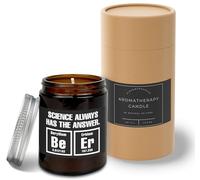 Hippowarehouse Science Always has The Answer Beer Element Candle Aromatherapy 40hr Scented Gift Set Anxiety Relief Sleep Vegan 200g SP